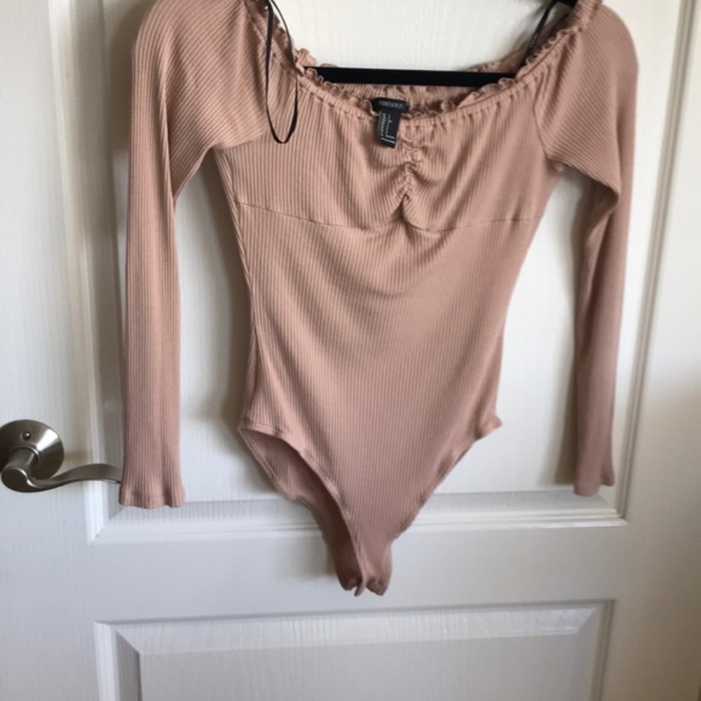 Off the shoulder bodysuit in nude